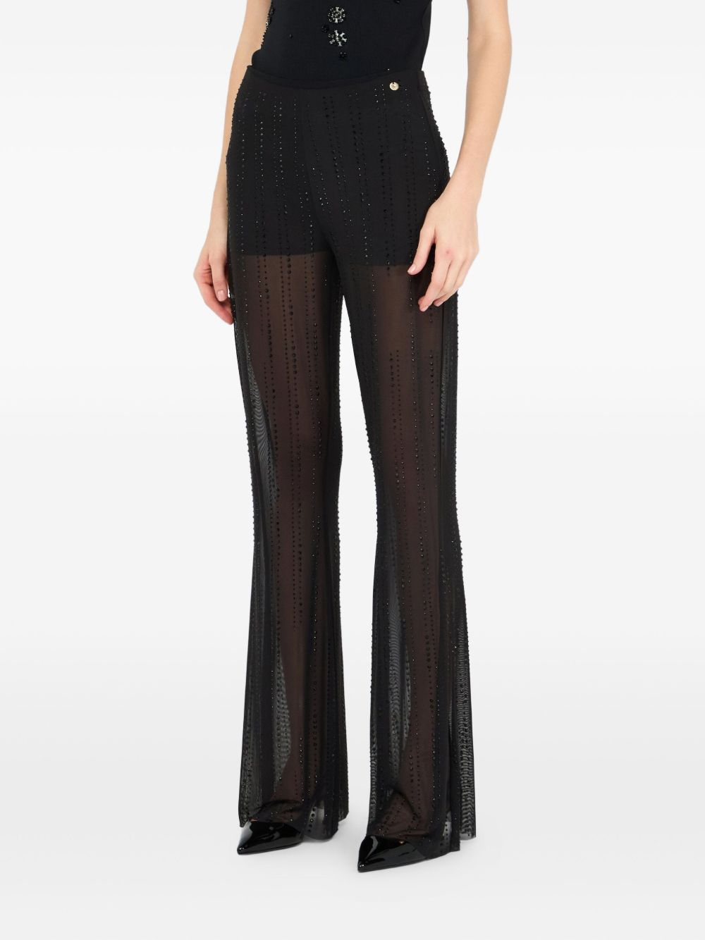 LIU JO Rhinestone Tulle Overlay Pants