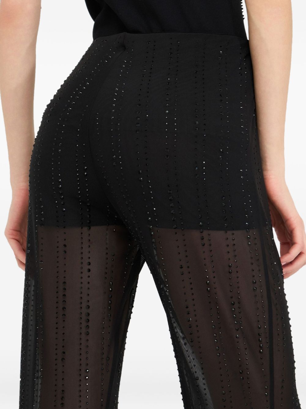 LIU JO Rhinestone Tulle Overlay Pants