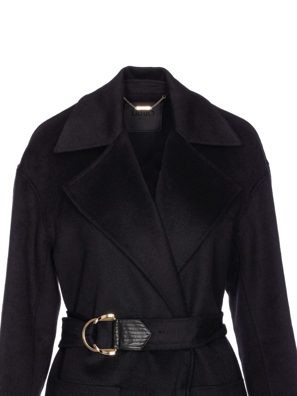 LIU JO Belted Wool Blend Long Sleeve Jacket for Women