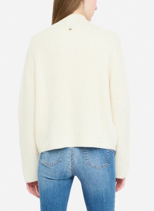 LIU JO Ribbed Knit High Neck Long Sleeve Top
