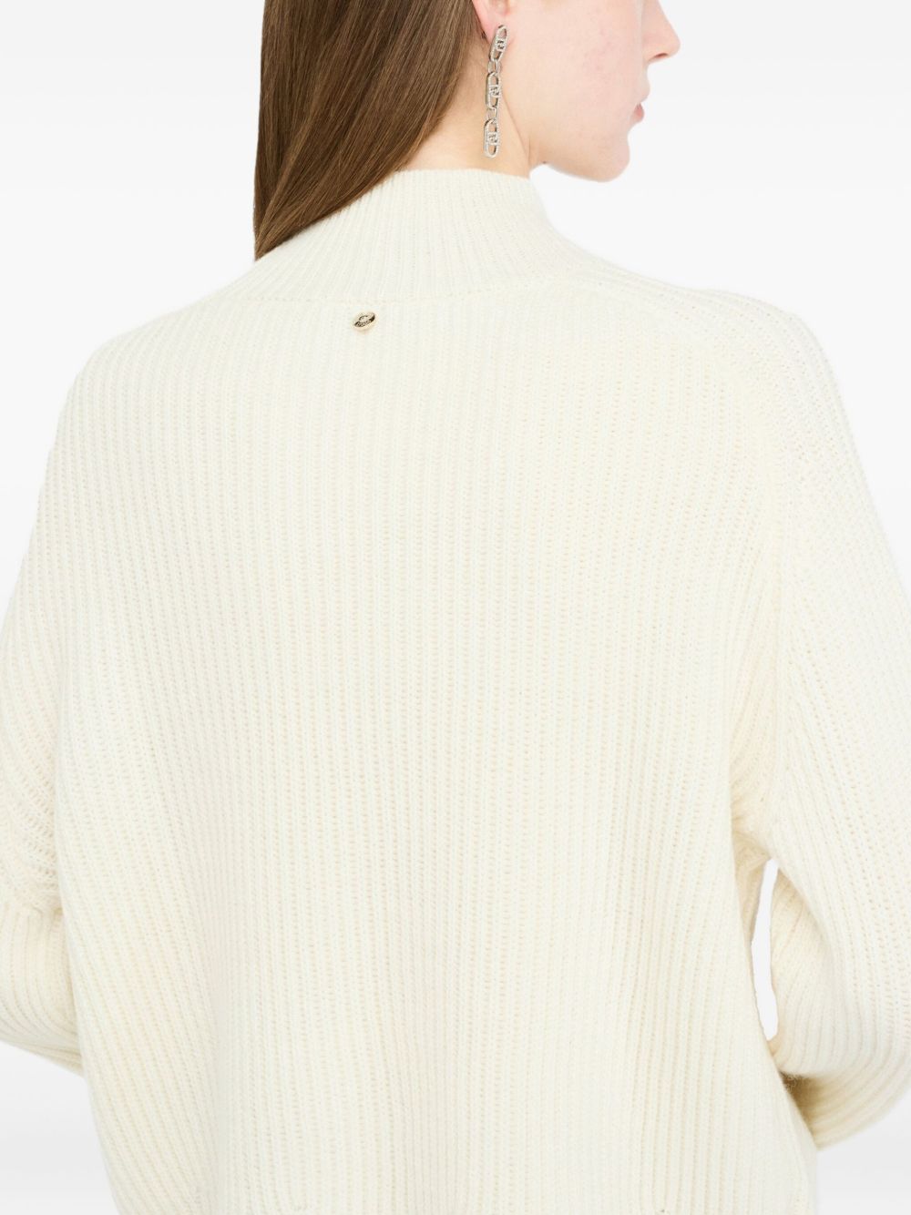 LIU JO Ribbed Knit High Neck Long Sleeve Top