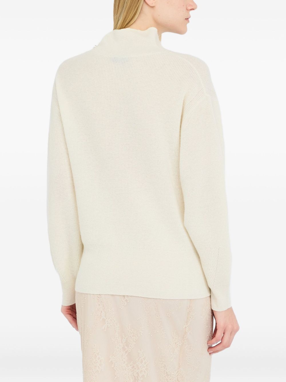 LIU JO Mini Pearl Embellished Puff Sweater