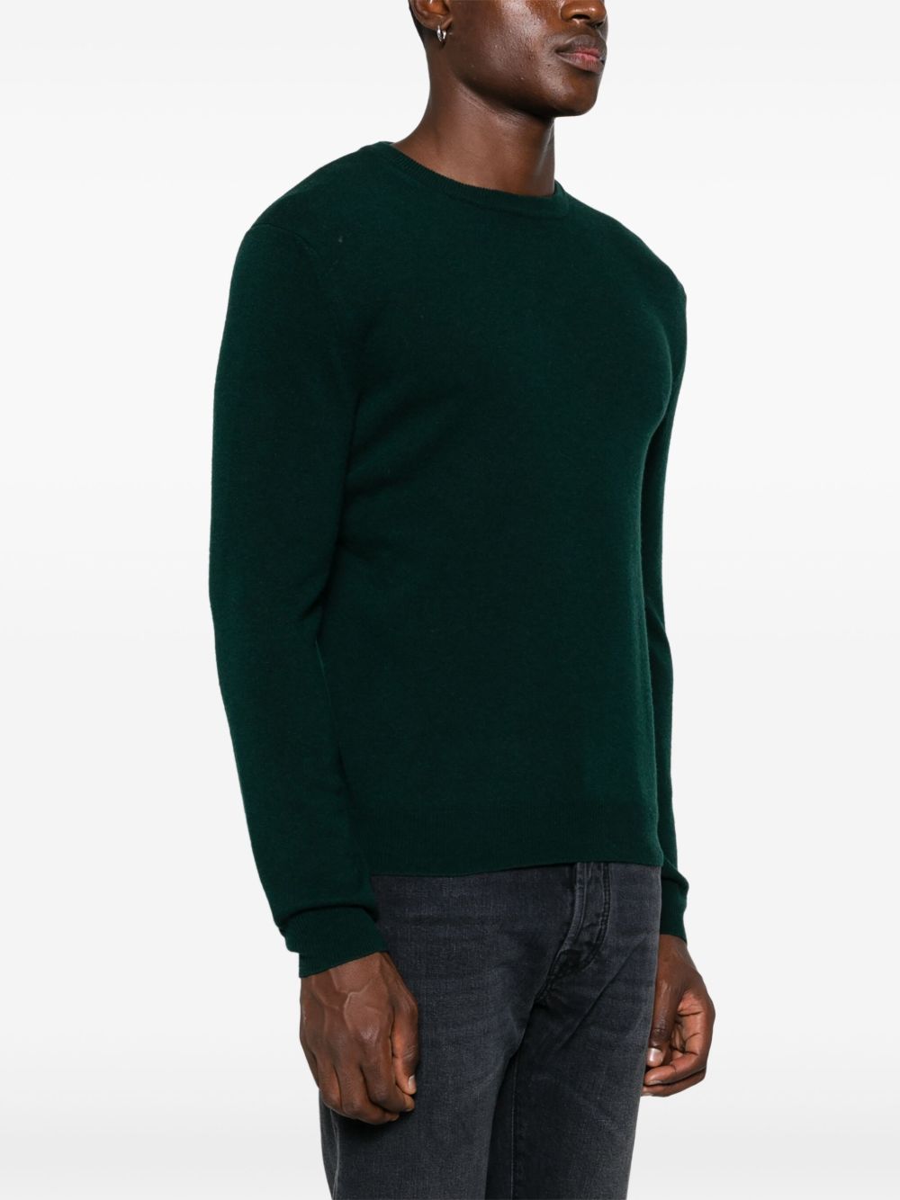 WOOLRICH Military Green Wool Sweater - Crew Neck, Long Sleeves