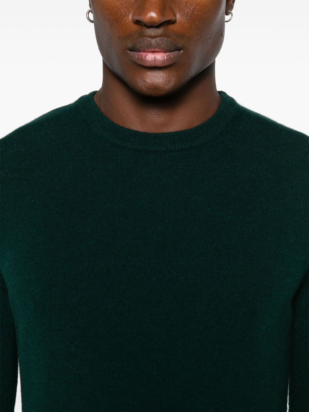 WOOLRICH Military Green Wool Sweater - Crew Neck, Long Sleeves