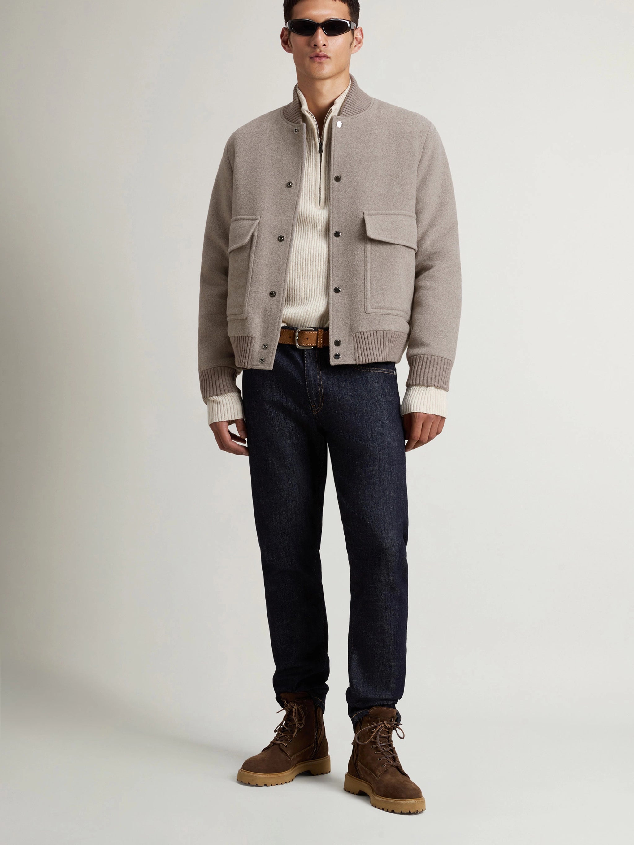 WOOLRICH Men's Wool Blend Miles Bomber Jacket - Size L