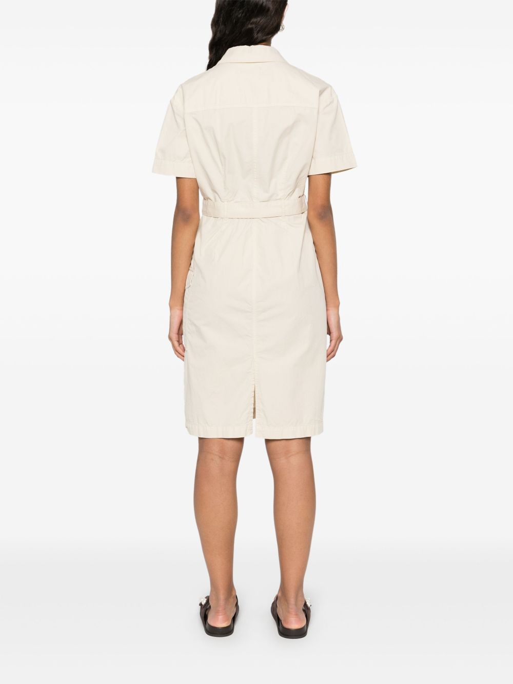 WOOLRICH Cotton Shirt Dress with Adjustable Waist Belt