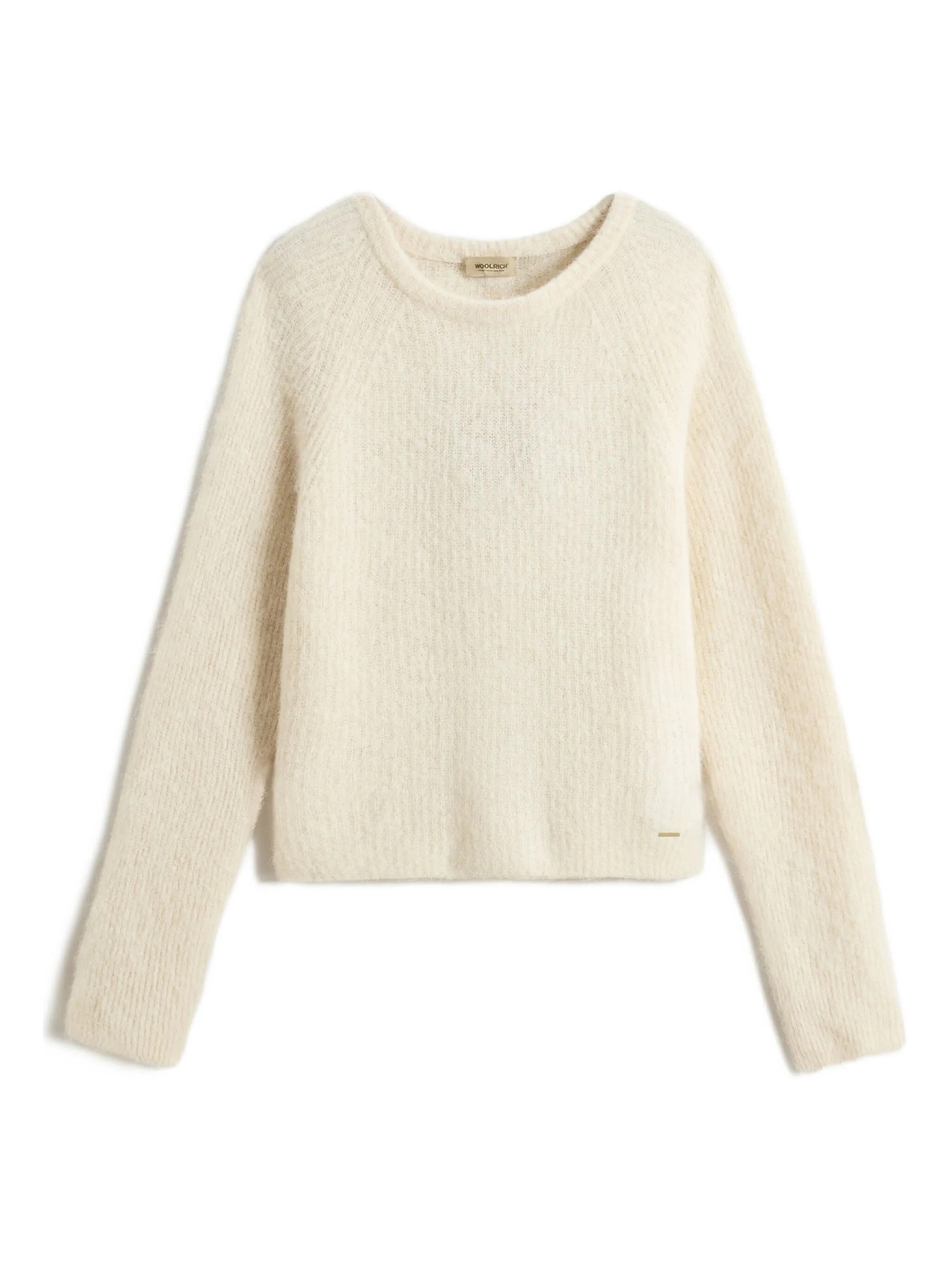 WOOLRICH Garment-Dyed Crew Neck Sweater in Alpaca and Wool Blend (Size S)