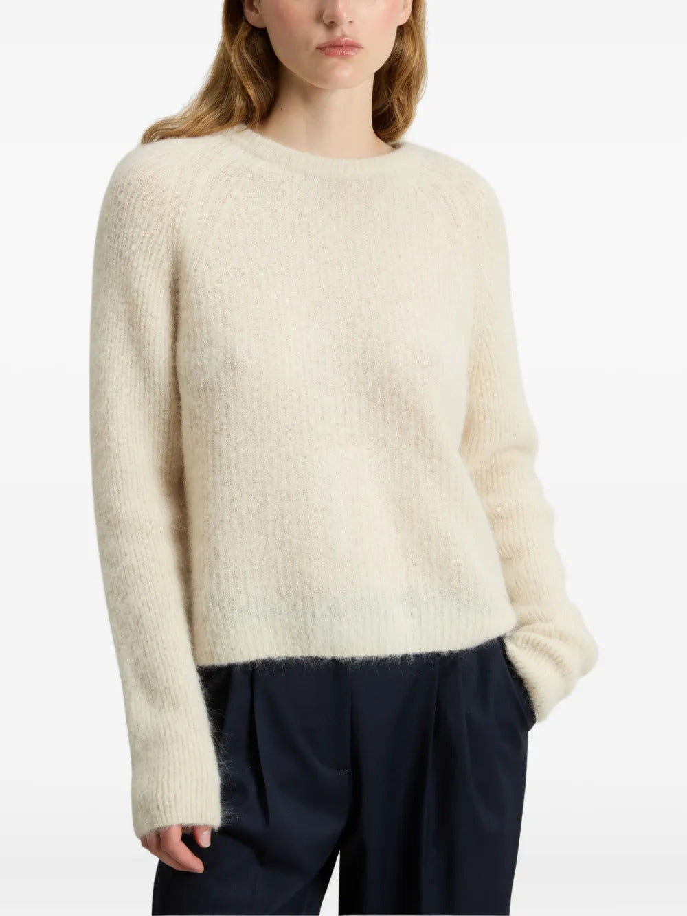 WOOLRICH Garment-Dyed Crew Neck Sweater in Alpaca and Wool Blend (Size S)