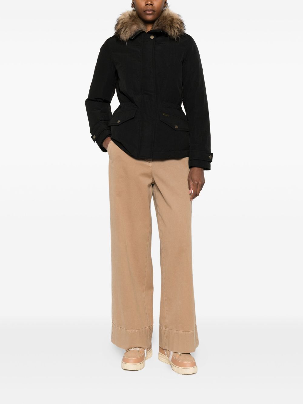 WOOLRICH Women's Polyester Jacket with Zip Fastening and Flap Pockets