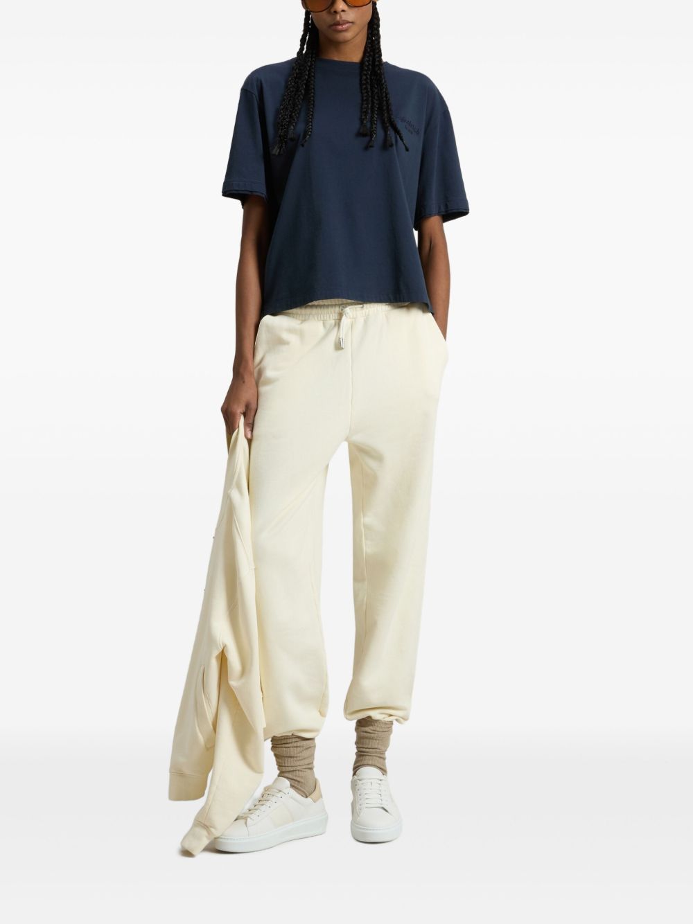 WOOLRICH Drop Shoulder Crew Neck Cotton T-Shirt for Women