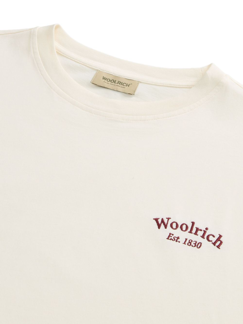WOOLRICH Crew Neck Logo Cotton T-Shirt