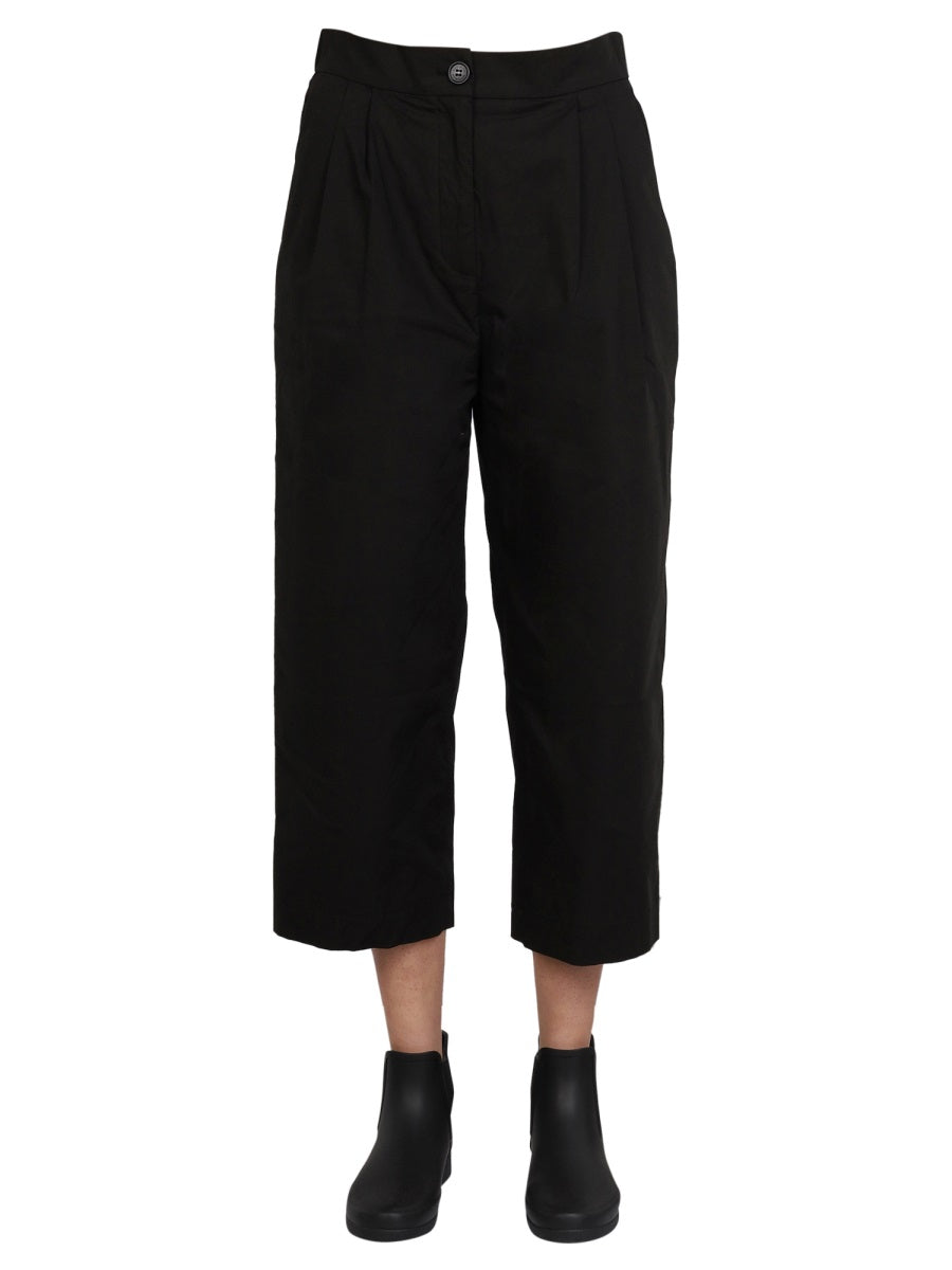 WOOLRICH Poplin Pants with Front Button and Zipper Closure