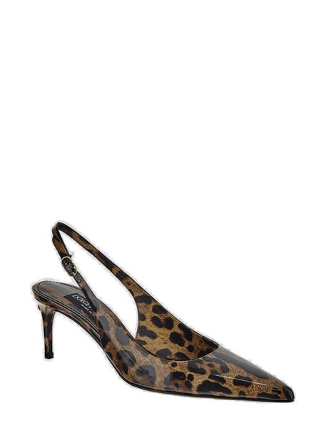 DOLCE & GABBANA Luxe Leopard Print Slingback Pumps