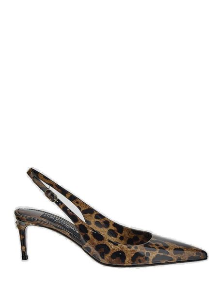 DOLCE & GABBANA Luxe Leopard Print Slingback Pumps