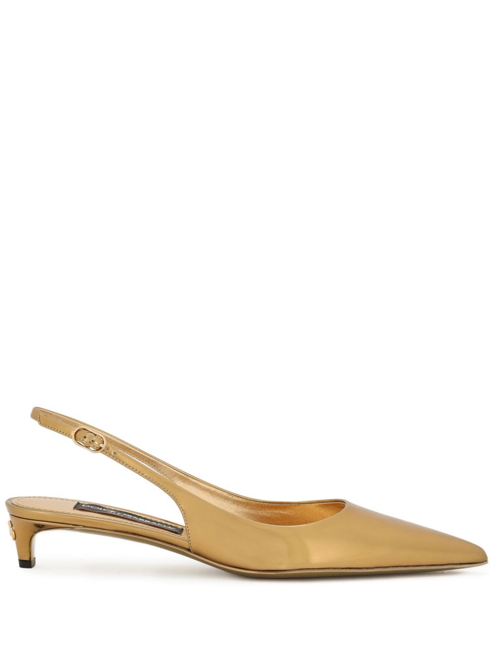 DOLCE & GABBANA Golden Slingback Shoe with 3 CM Heel for Women