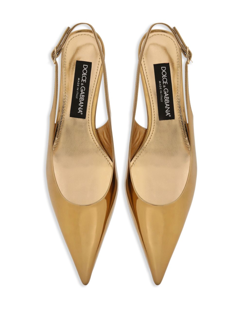 DOLCE & GABBANA Golden Slingback Shoe with 3 CM Heel for Women