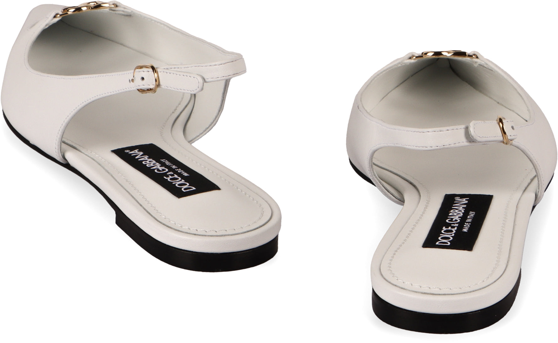 DOLCE & GABBANA Leather Slingback Pumps with Pointy Toe