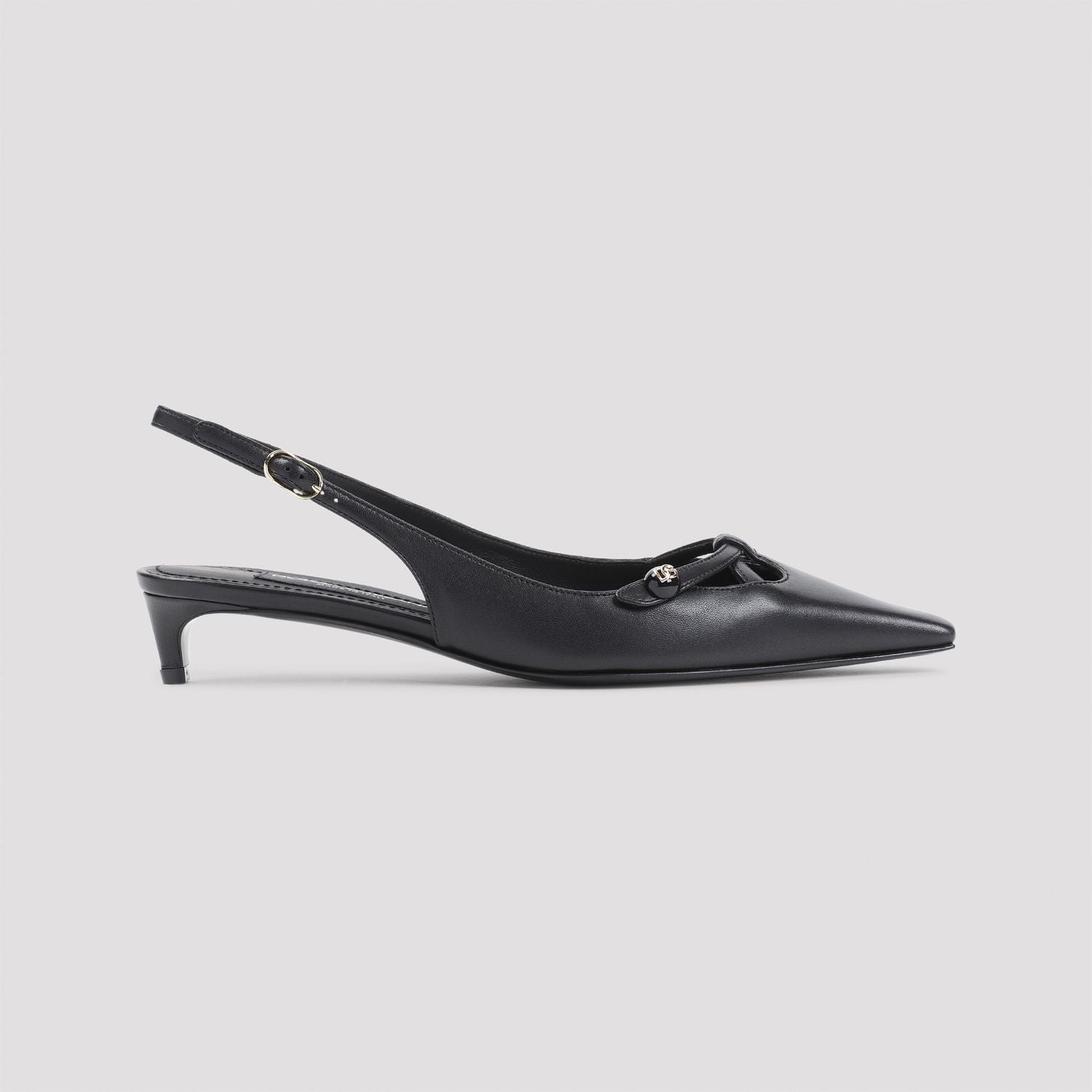 DOLCE & GABBANA Leather Slingback Pointed Flats Sandals