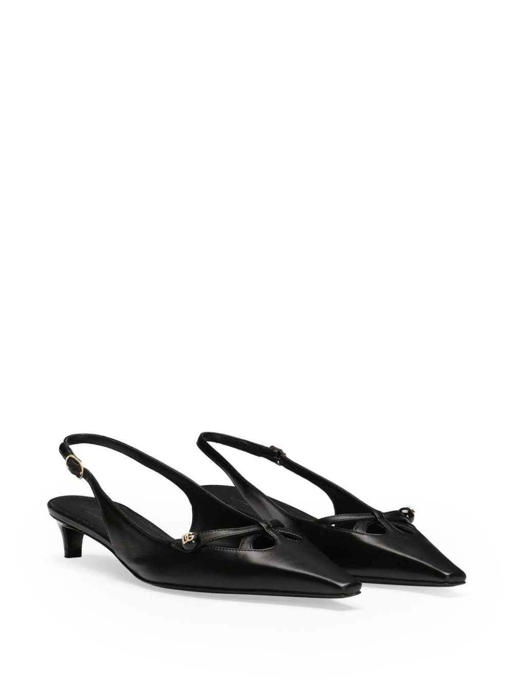 DOLCE & GABBANA Leather Slingback Pointed Flats Sandals