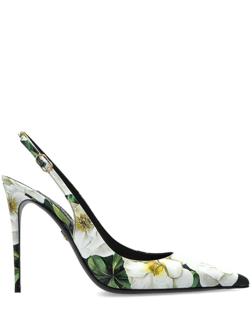 DOLCE & GABBANA Printed Leather Slingback Pumps with 120mm Stiletto Heels