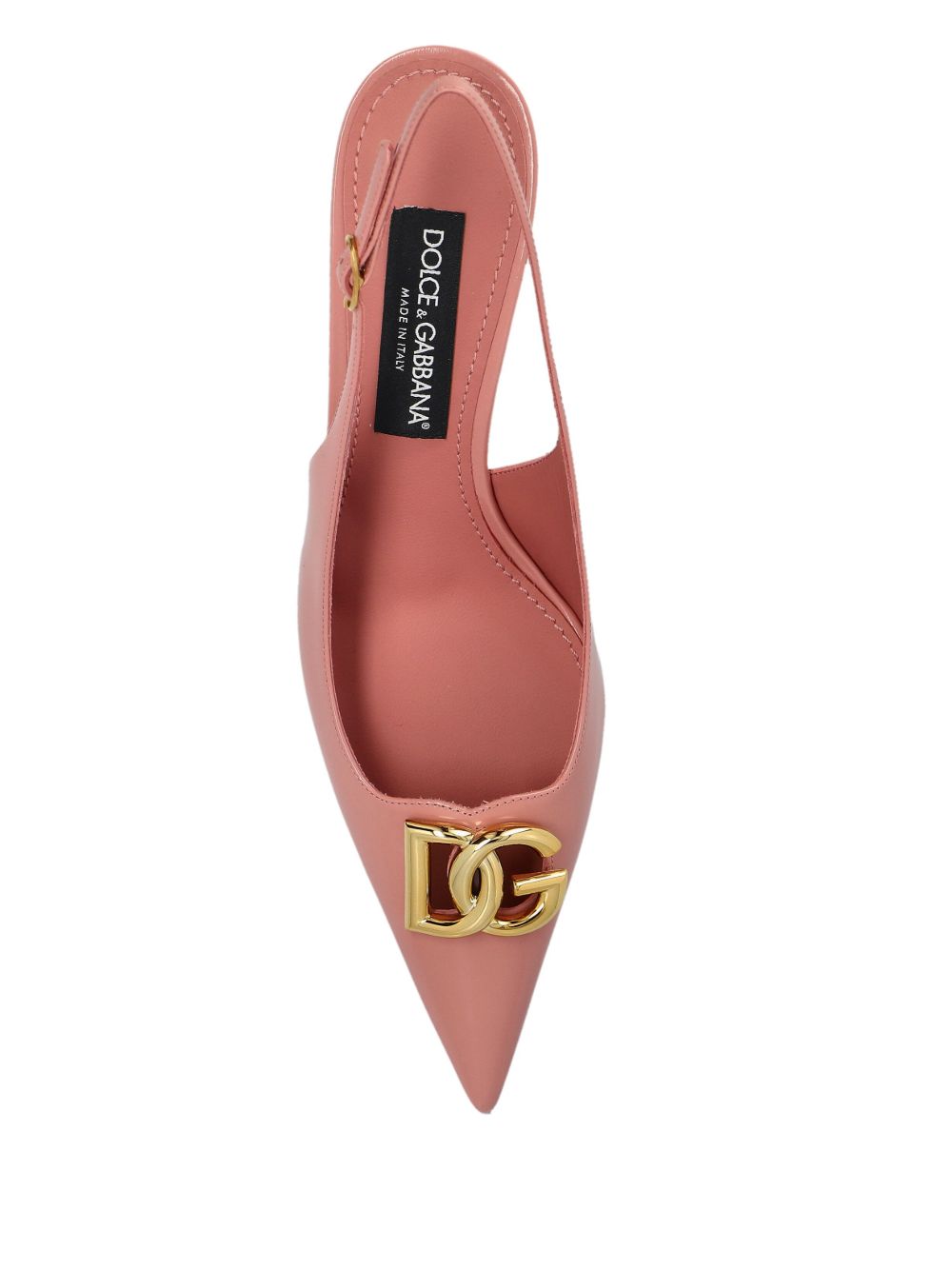 DOLCE & GABBANA DG Logo Leather Pumps with 75mm Stiletto Heel