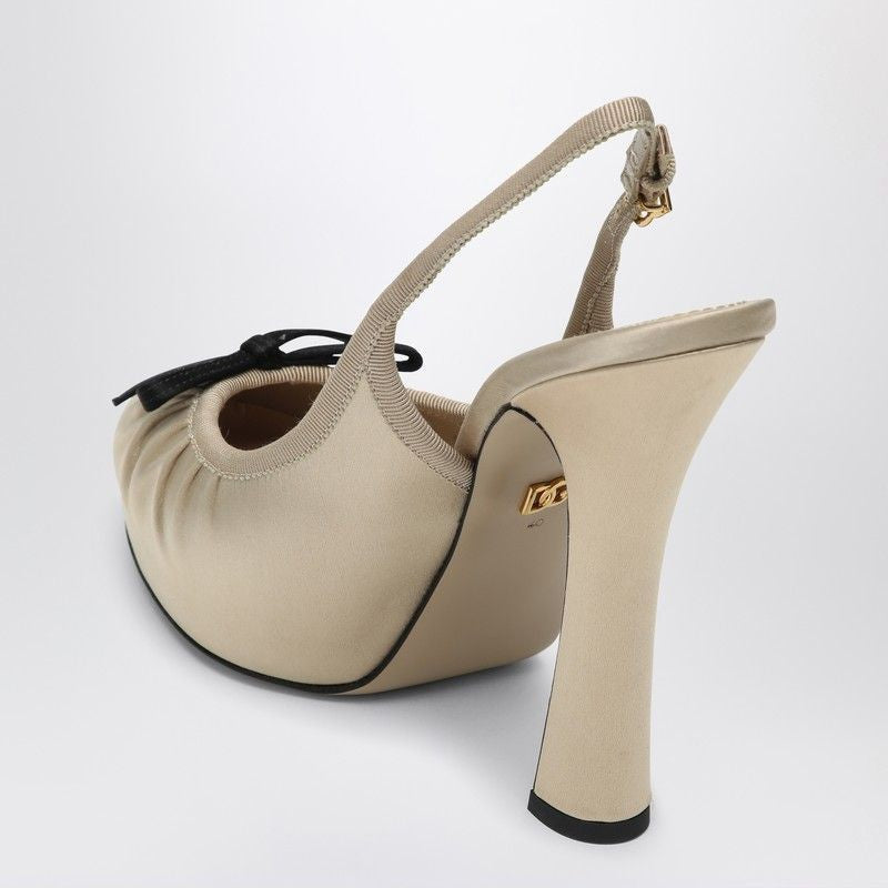 DOLCE & GABBANA High Slingback Pumps with Front Bow