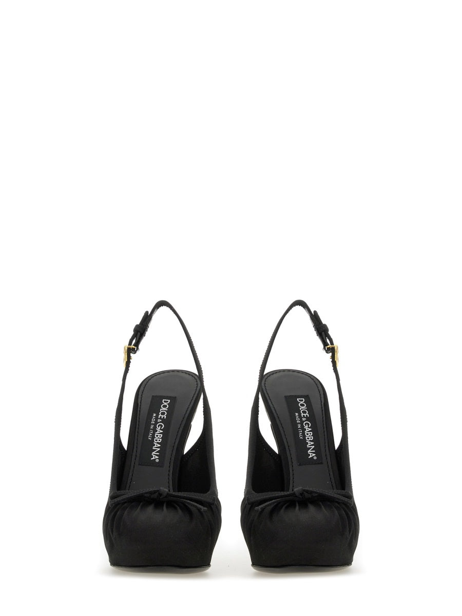 DOLCE & GABBANA Satin Slingback Sandals