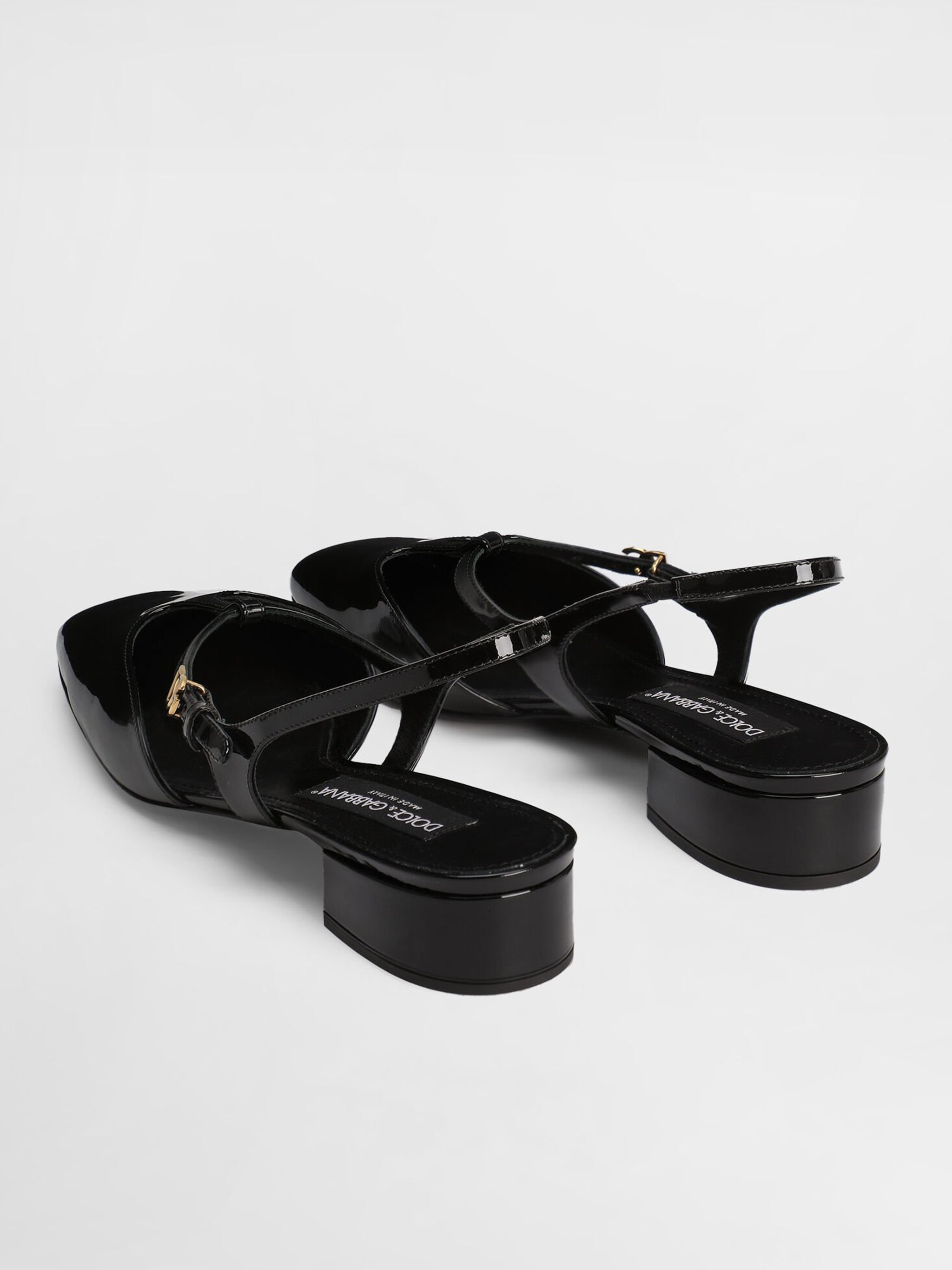 DOLCE & GABBANA Patent Leather Slingback Pumps with 30mm Heel
