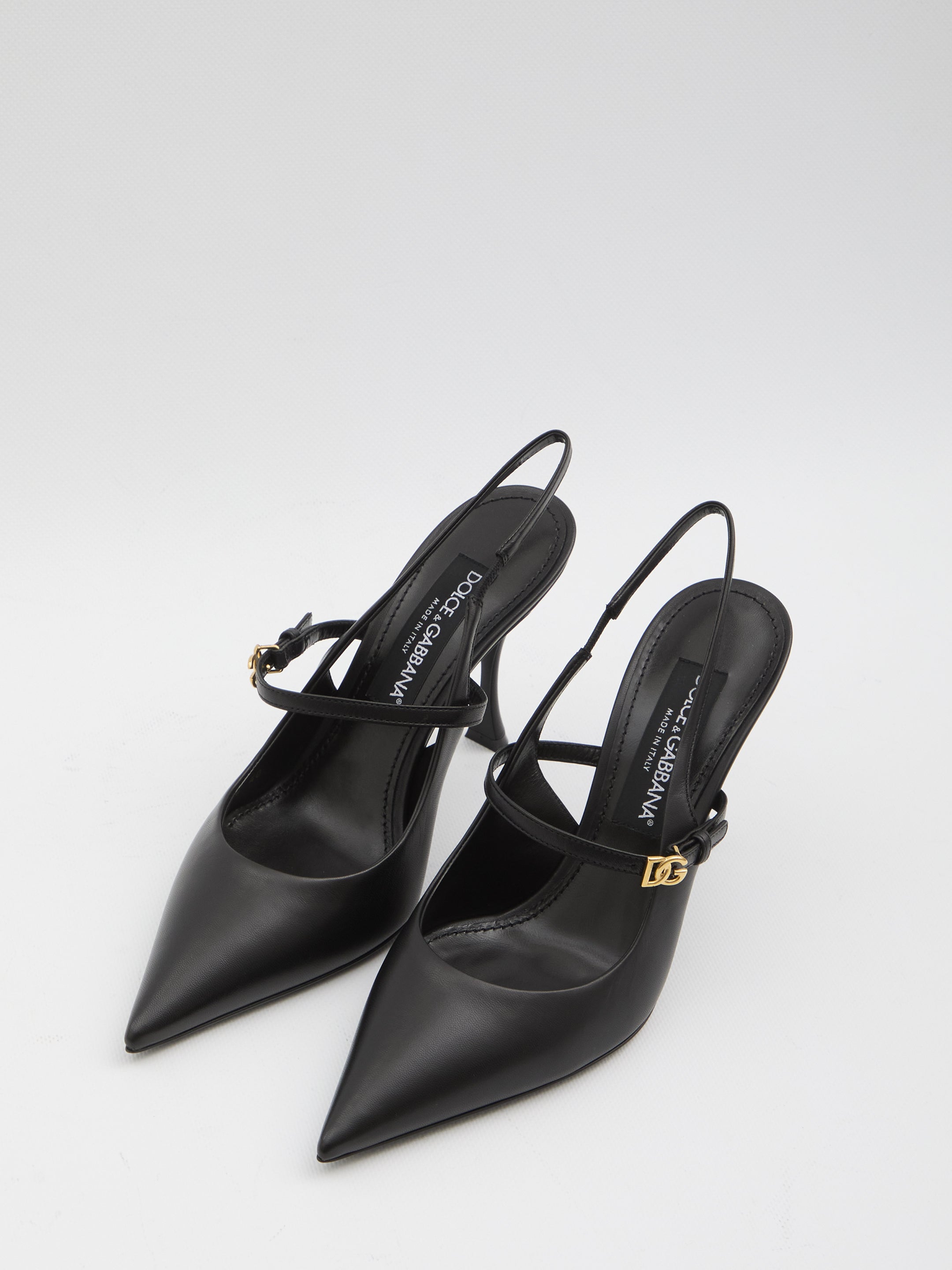DOLCE & GABBANA Elegant Slingback Pumps with Pointed Toe and Heel Height 9 CM