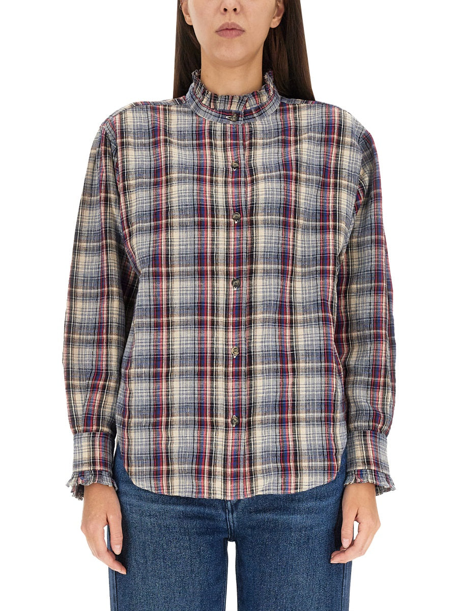 ISABEL MARANT ETOILE Gathered Collar Button-Down Shirt