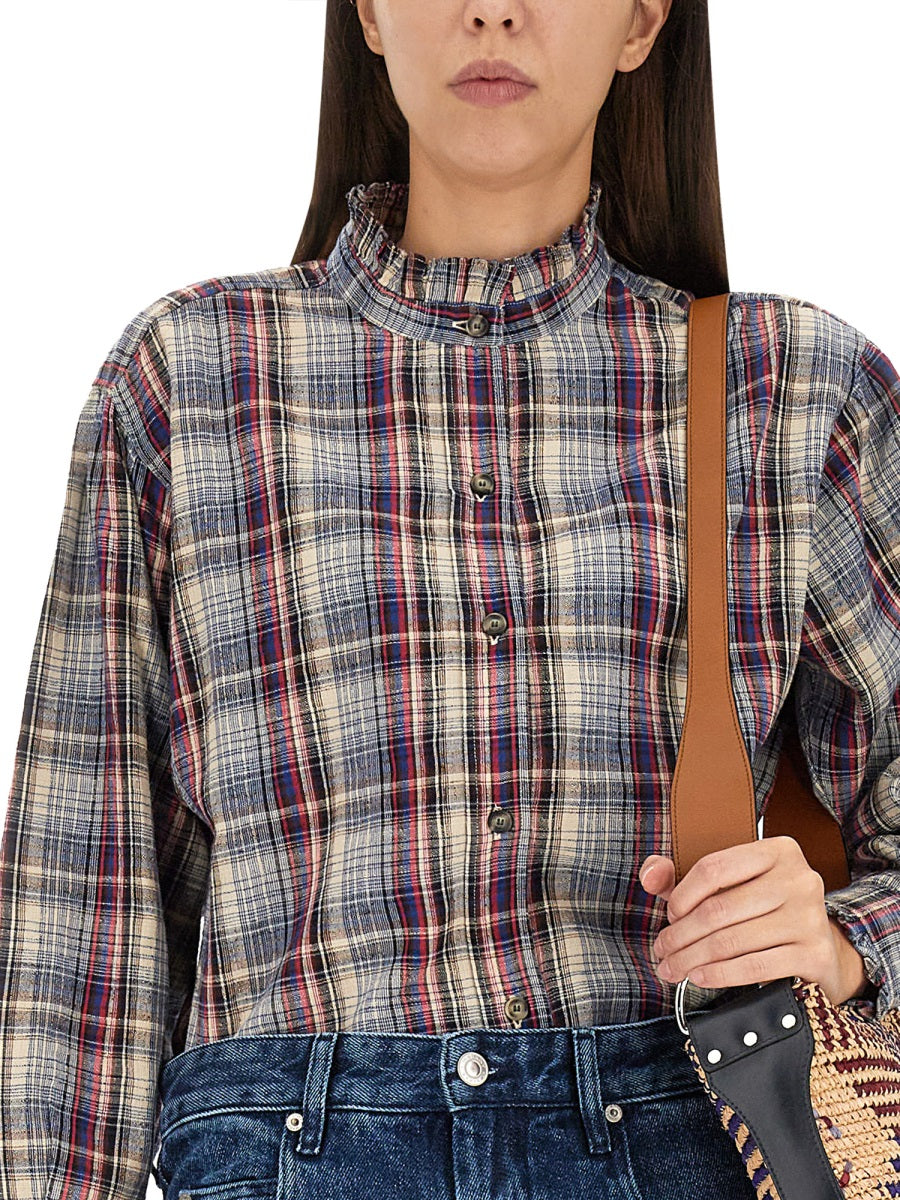ISABEL MARANT ETOILE Gathered Collar Button-Down Shirt
