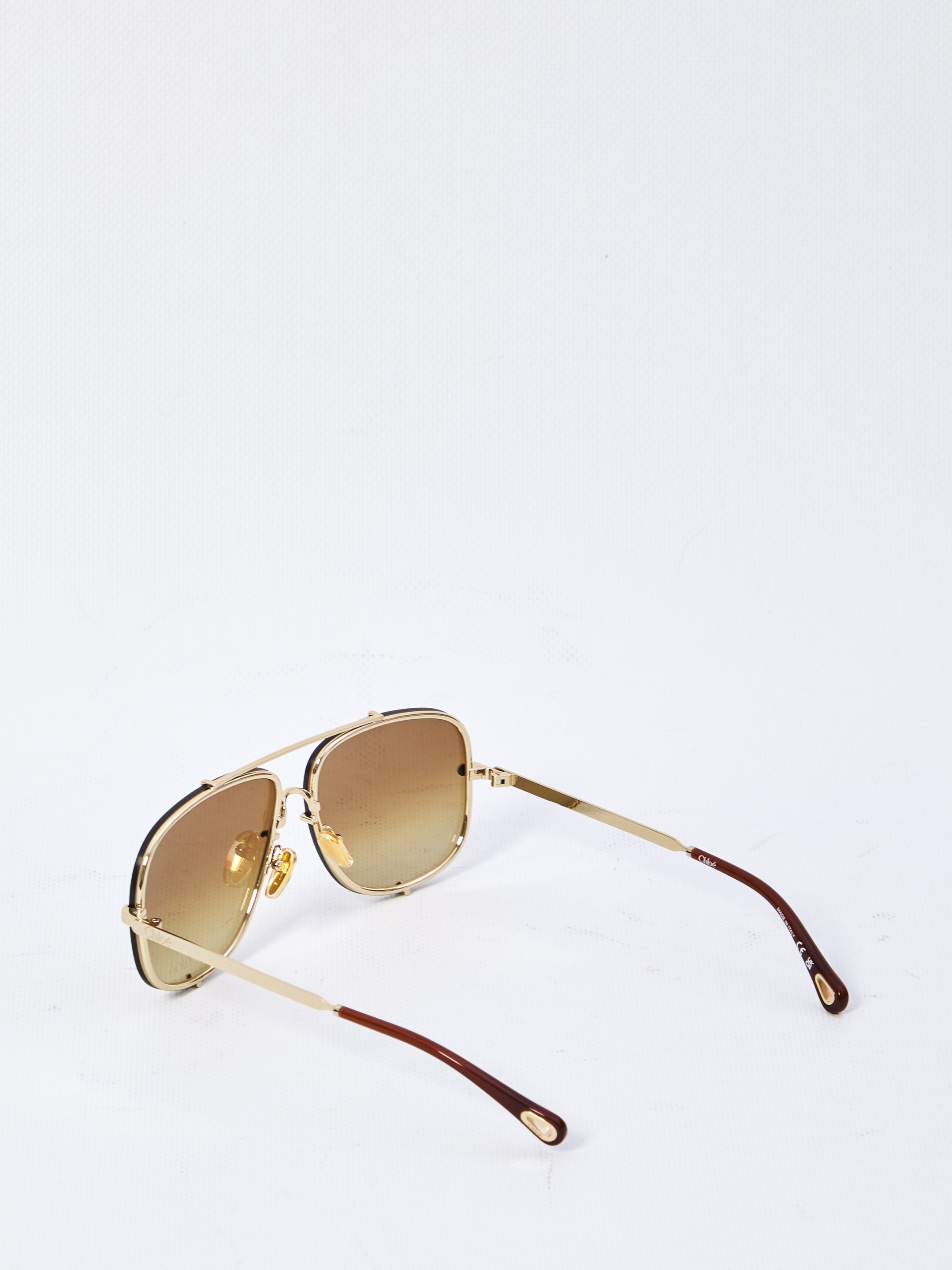 CHLOÉ Gradient Lens Pilot-Frame Sunglasses for Women