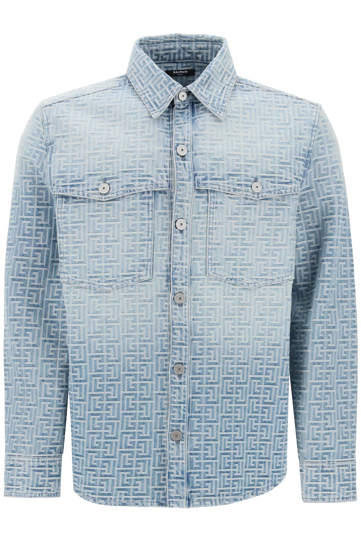 BALMAIN Men's Embroidered Denim Shirt - SS24