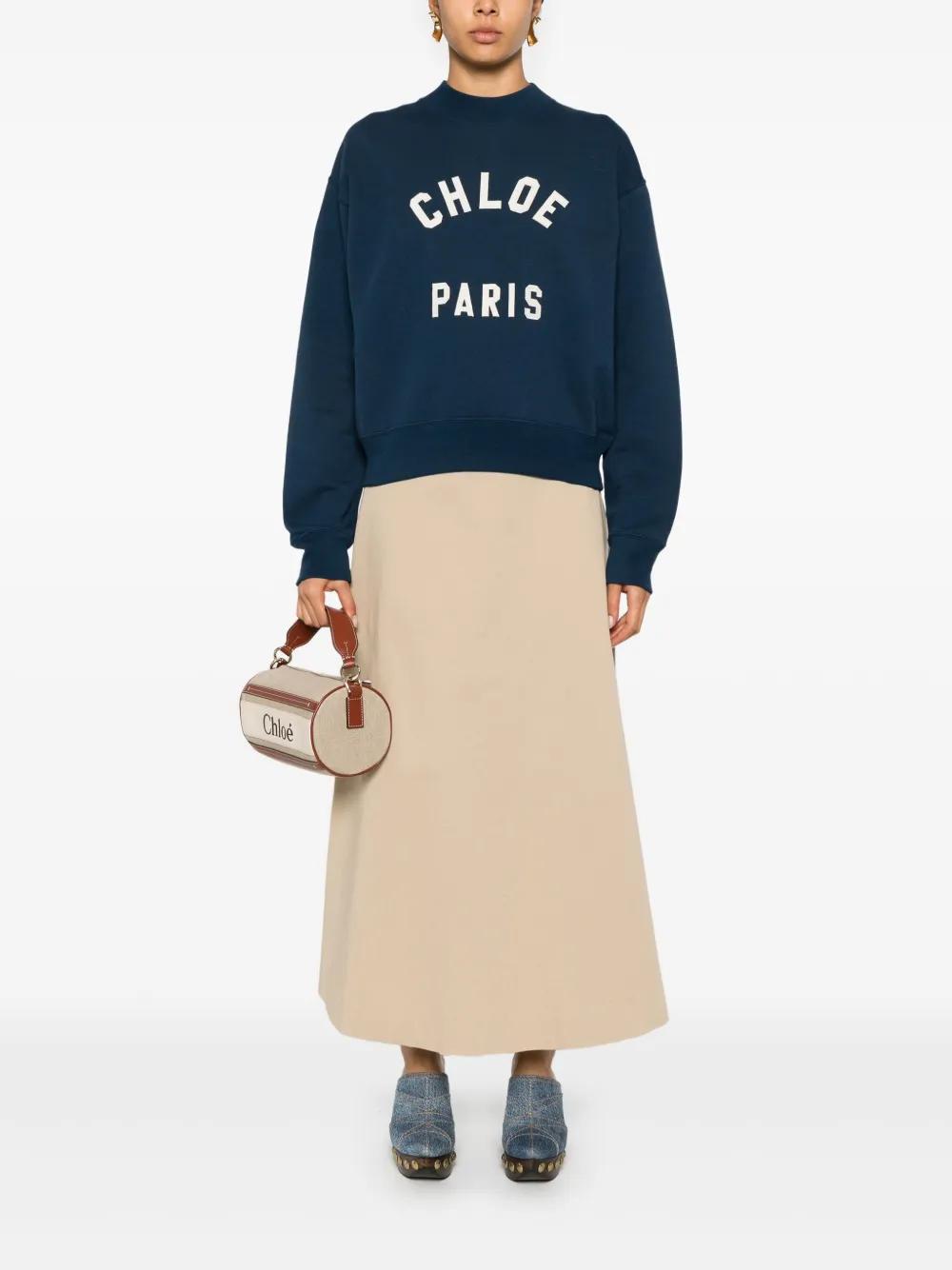 CHLOÉ Relaxed Fit Crew Neck Logo Sweatshirt - Size M