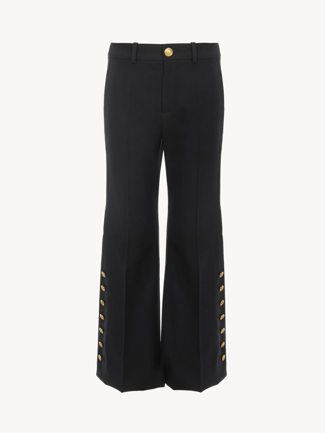 CHLOÉ Elegant Camal Pants with Golden Buttons