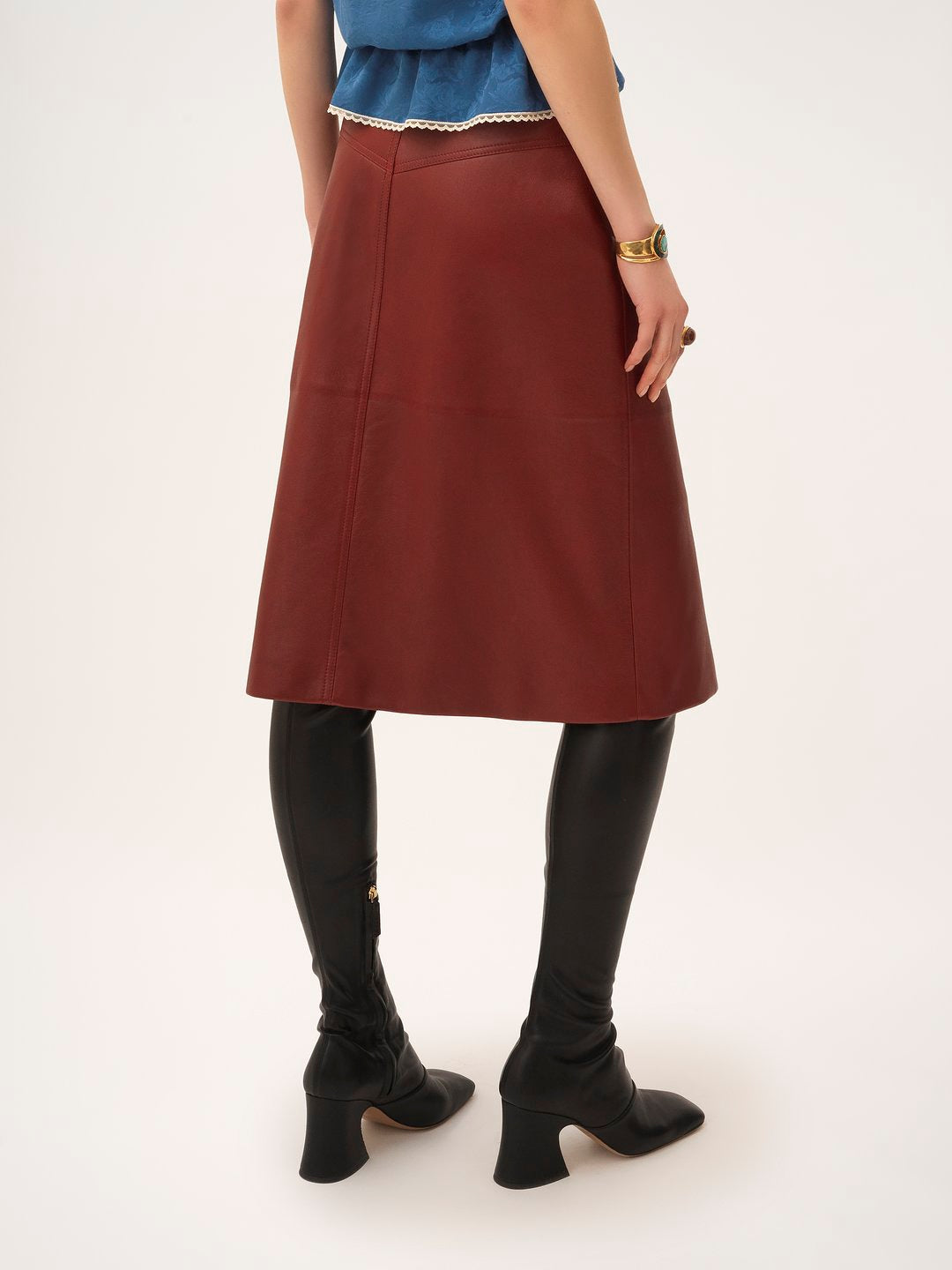 CHLOÉ Knee Length Leather Skirt for Women