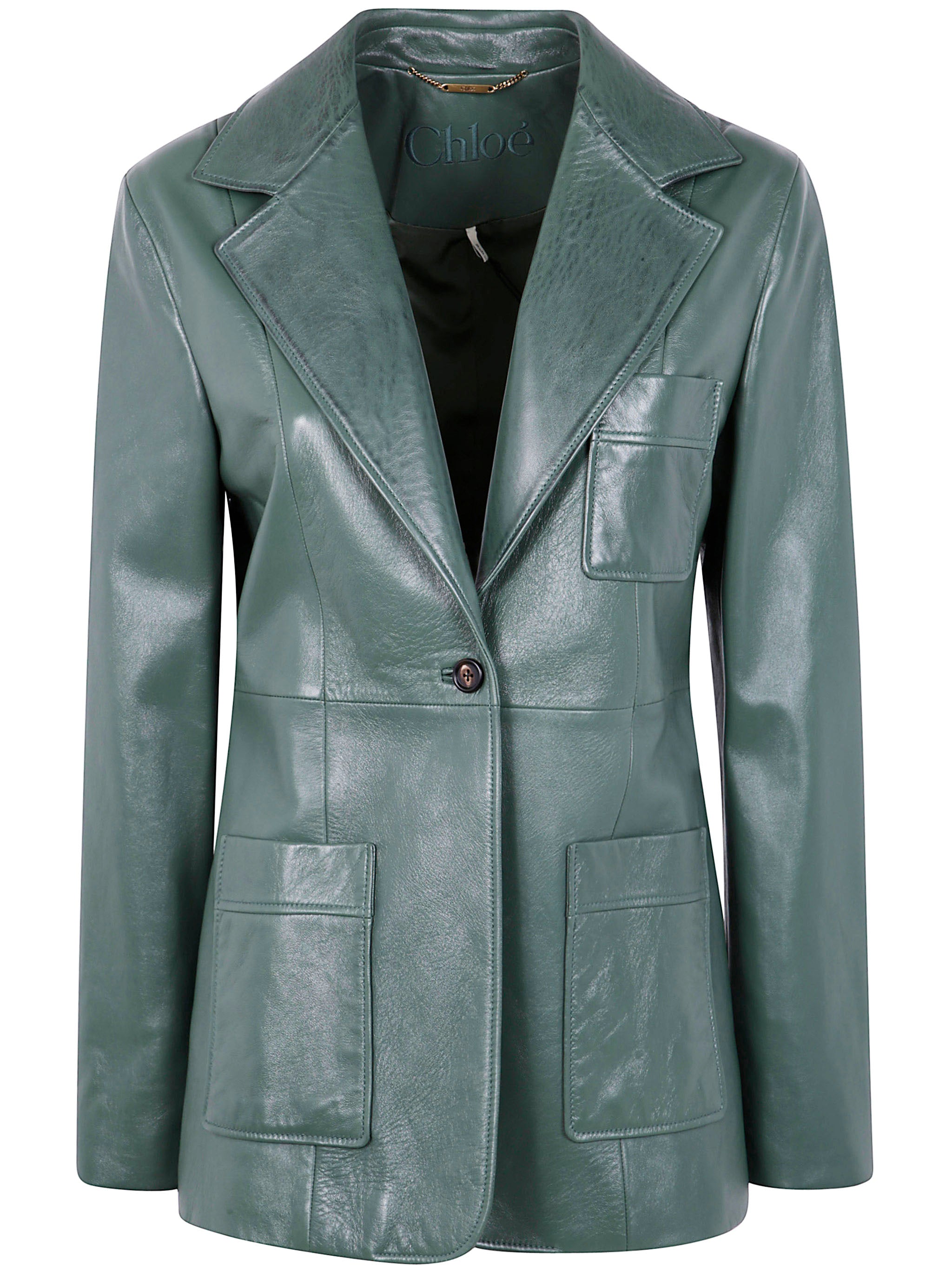 CHLOÉ Single Button Blazer Leather Jacket