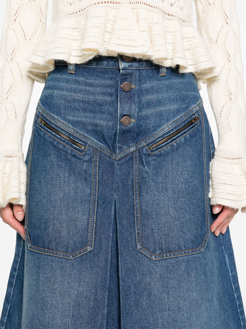 CHLOÉ Women's Denim Midi Skirt