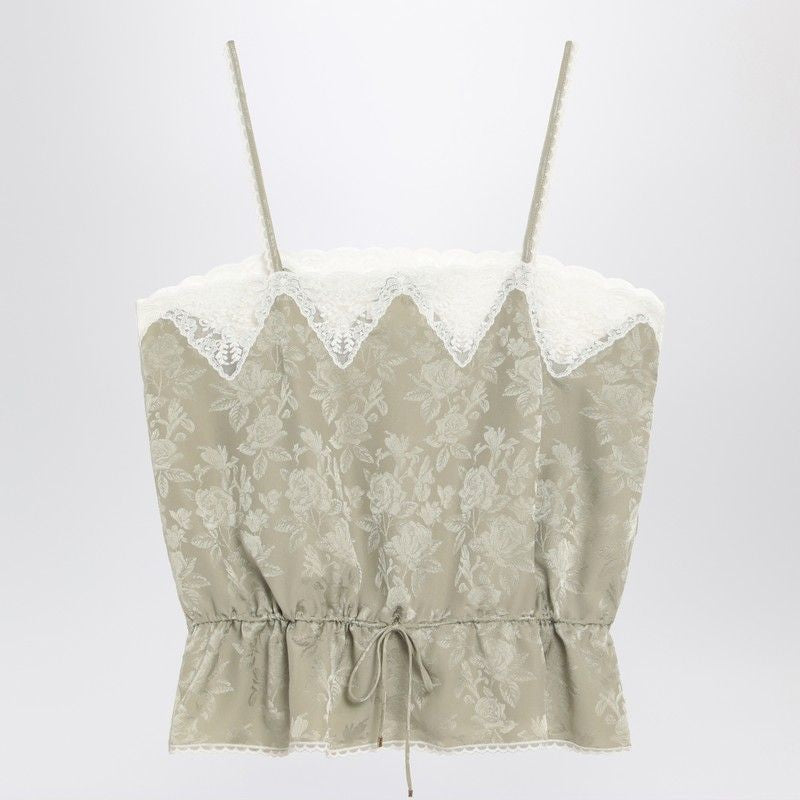 CHLOÉ Silk Jacquard Top with Roses