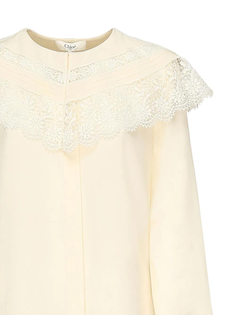 CHLOÉ Creased Pleated Gathered Blouse - Size 36