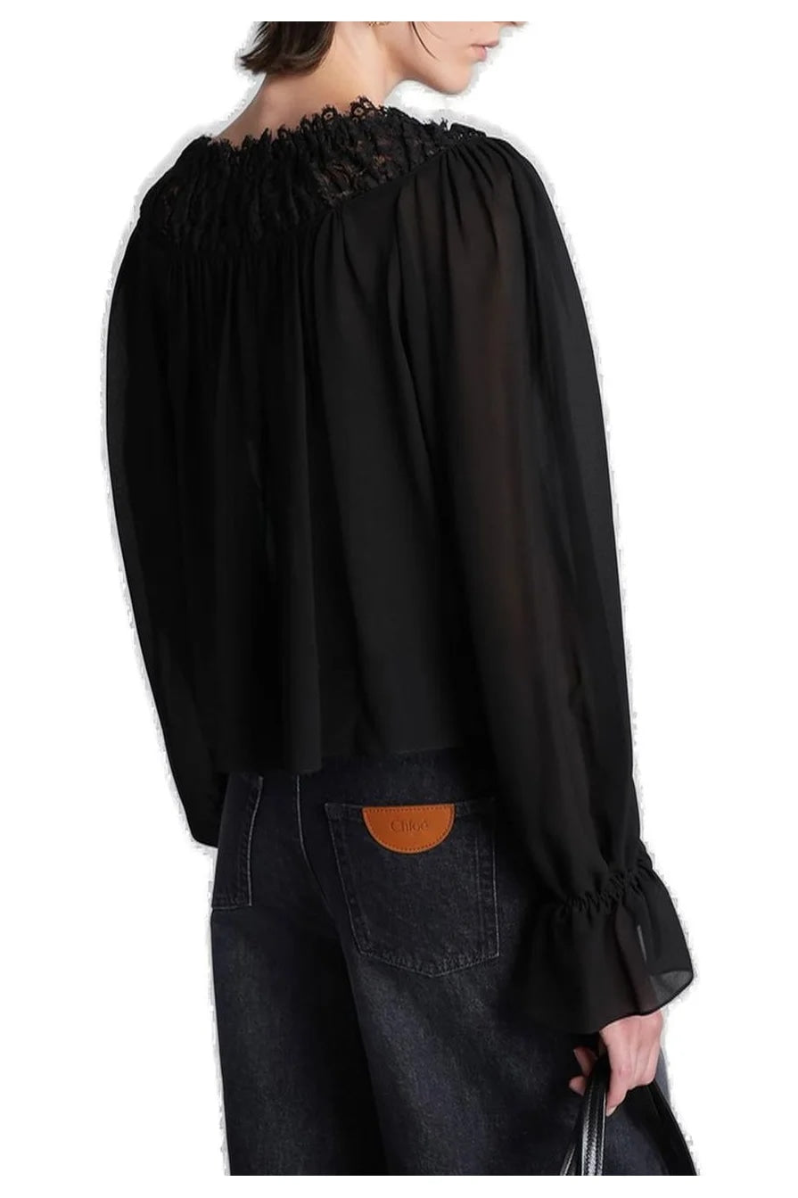 CHLOÉ Mini Scoop Neck Cropped Top