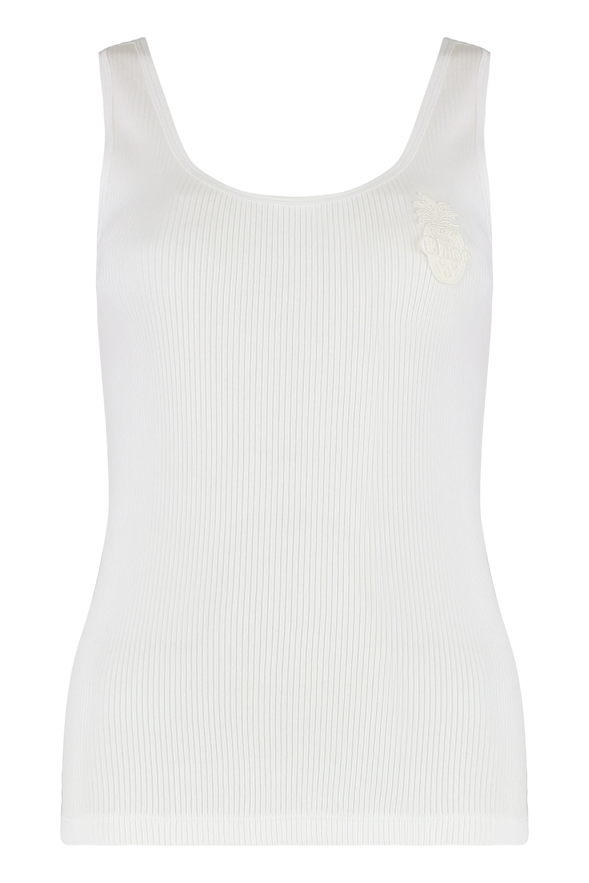 CHLOÉ Crewneck Tank Top with Pineapple Patch - Size S
