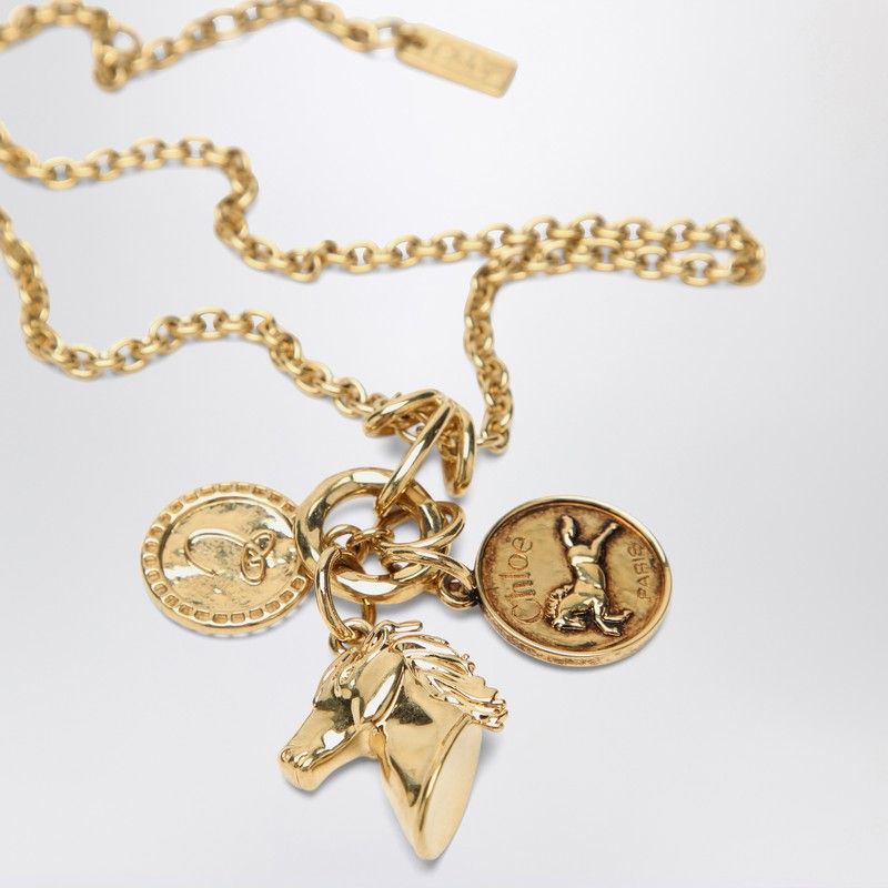 CHLOÉ Charm Necklace with Horse Pendant and Medallions