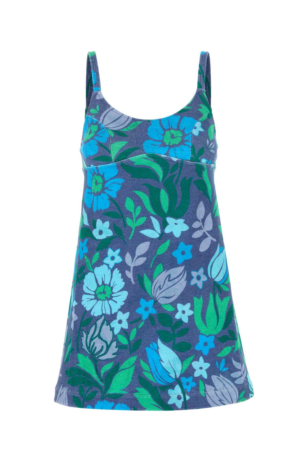 CHLOÉ Floral Printed Terry Fabric Mini Dress