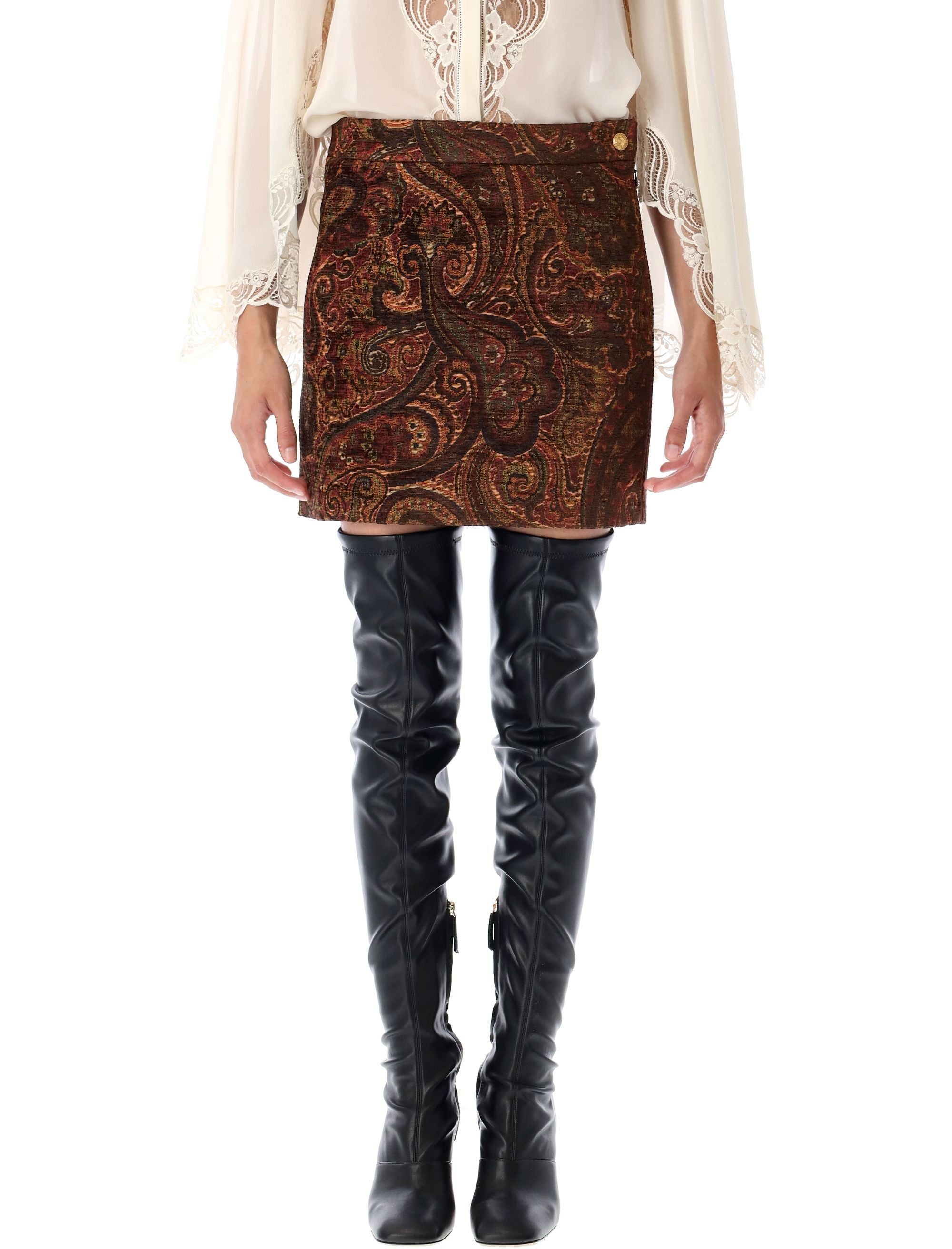 CHLOÉ Mini Skirt in Rich Tapestry Design