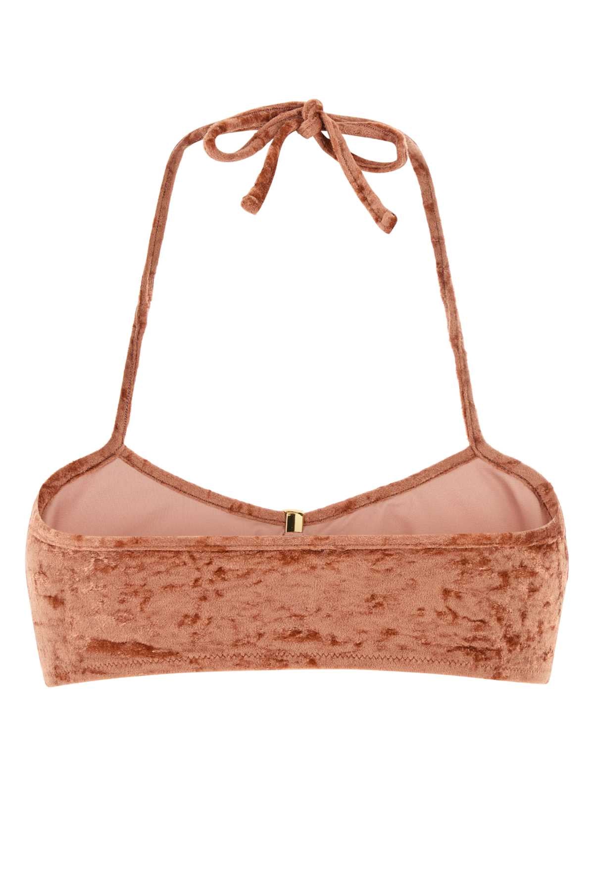CHLOÉ Stretch Velvet Bikini Top