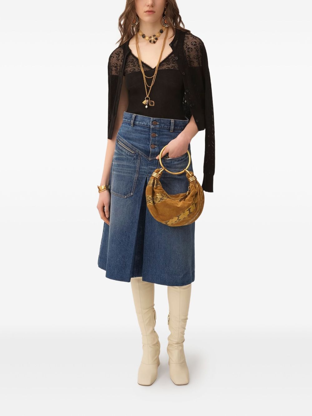 CHLOÉ Mini Top with Monogram and Button Details