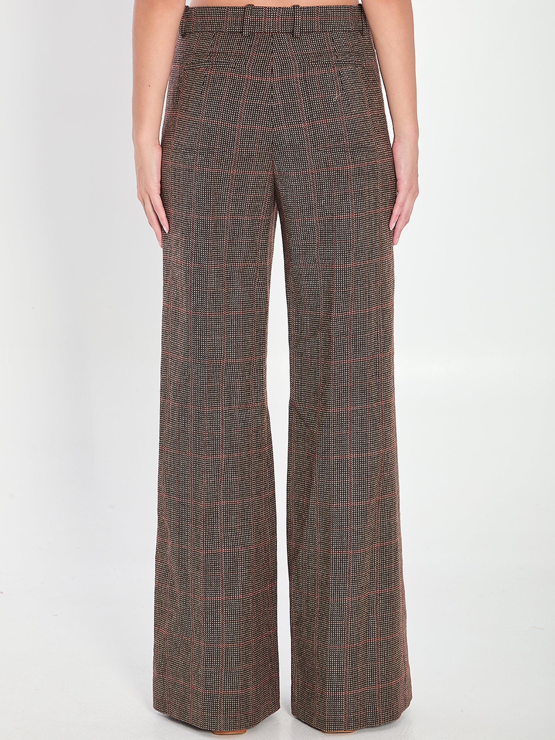 CHLOÉ Flared Trousers in Check Motif