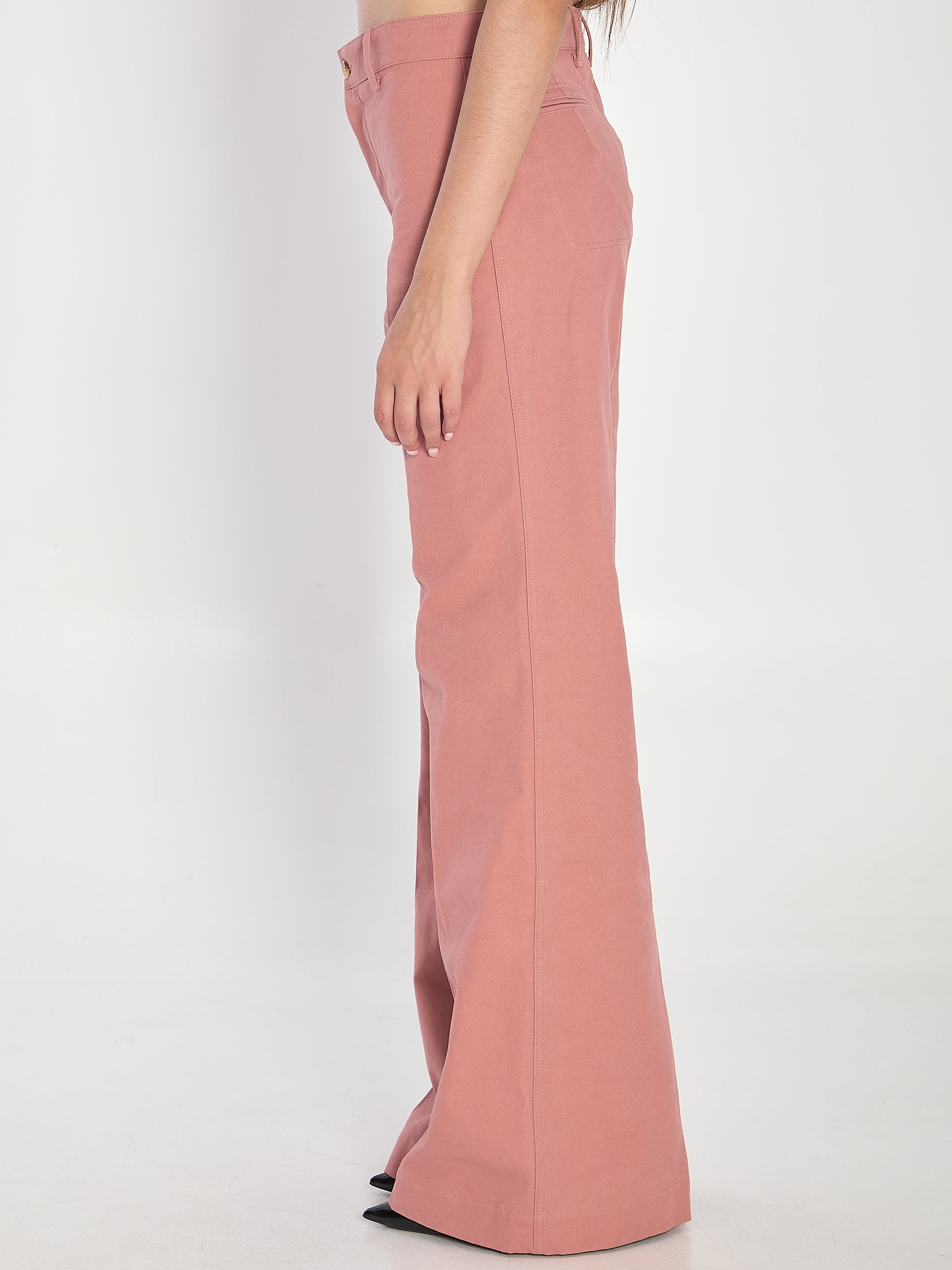 CHLOÉ High-Waisted Flared Trousers - Size 38