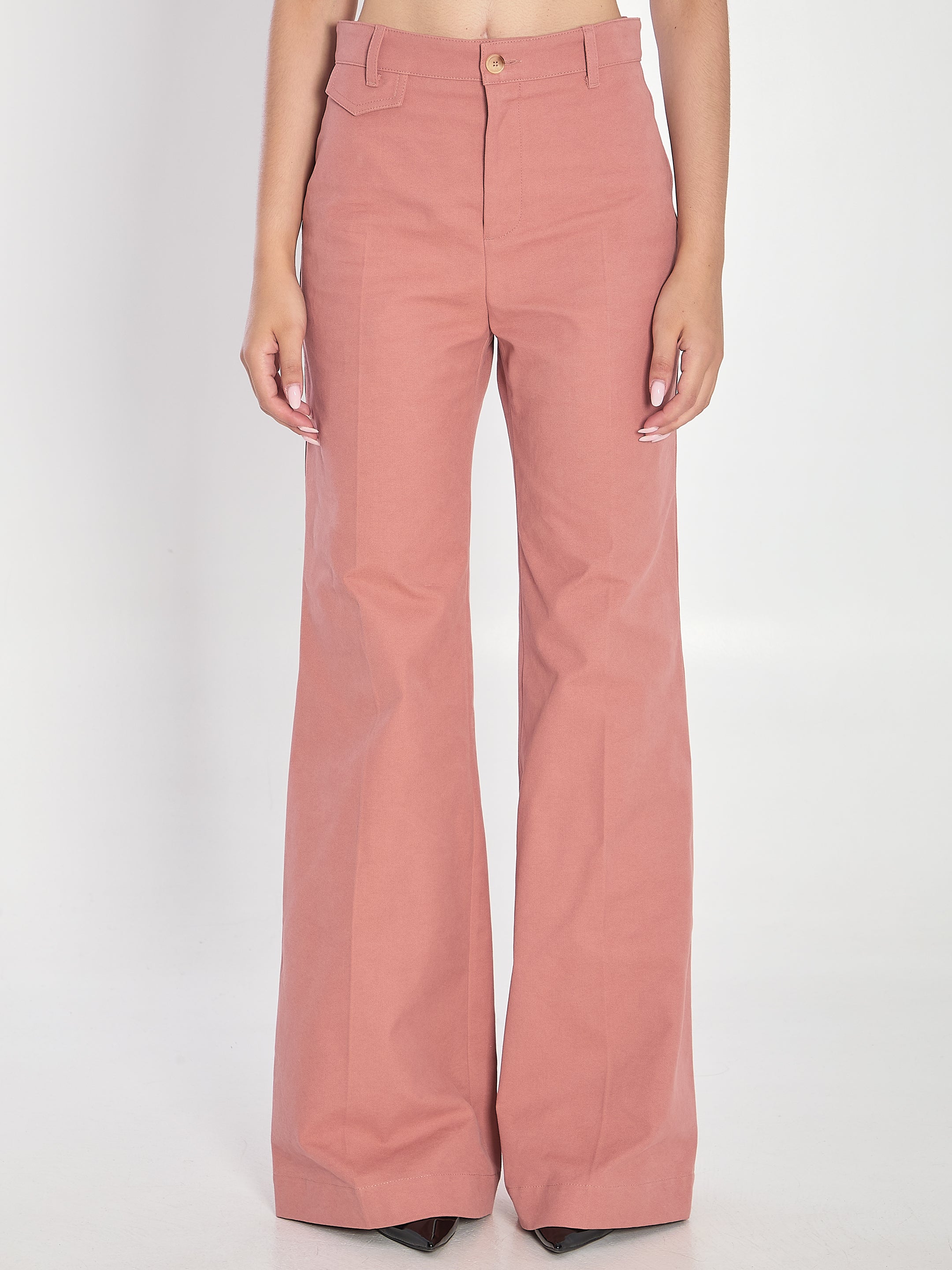 CHLOÉ High Waist Boot Cut Trousers for Women